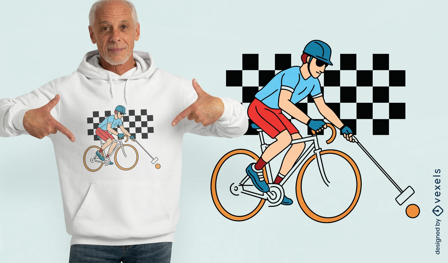Fahrrad-Polo-Renn-T-Shirt-Design