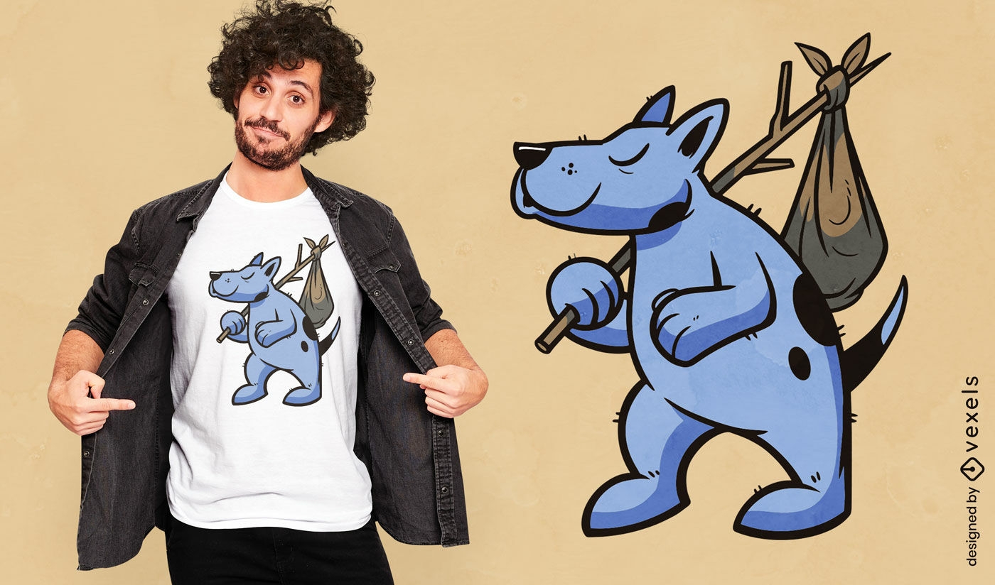 Blaues Hunde-T-Shirt-Design