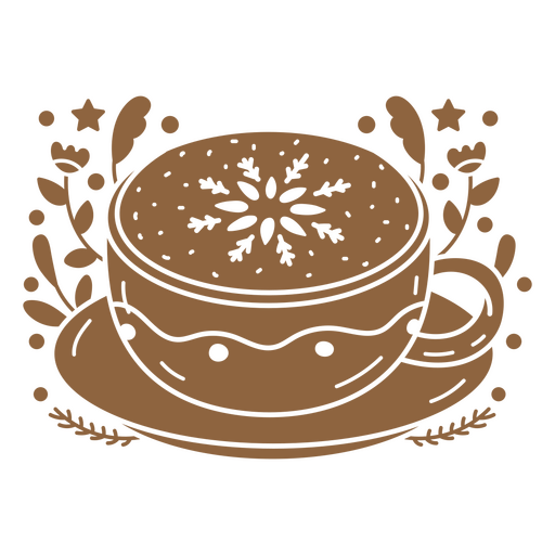 Xícara de café com um floco de neve Desenho PNG