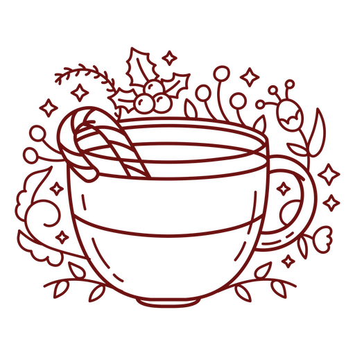 Illustration of a cup of hot cocoa PNG Design