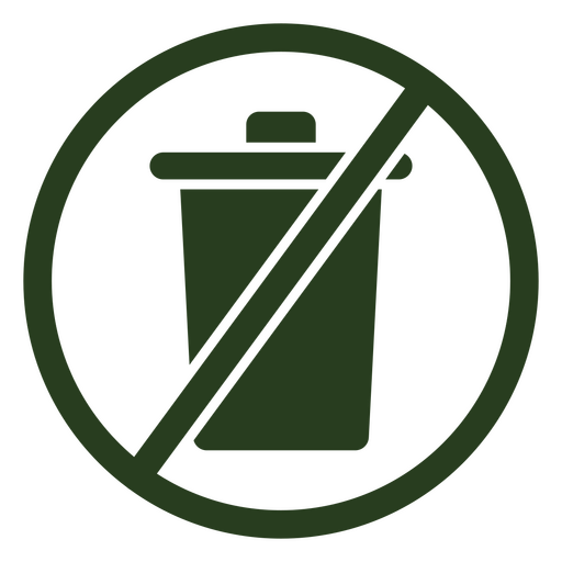 Verde no hay señal de basura Diseño PNG