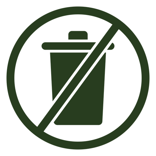 Verde sem sinal de lixo Desenho PNG