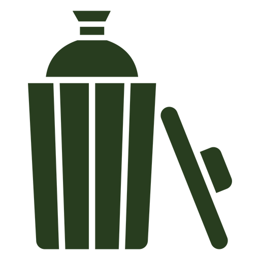 Classic green waste bin illustration design PNG Design