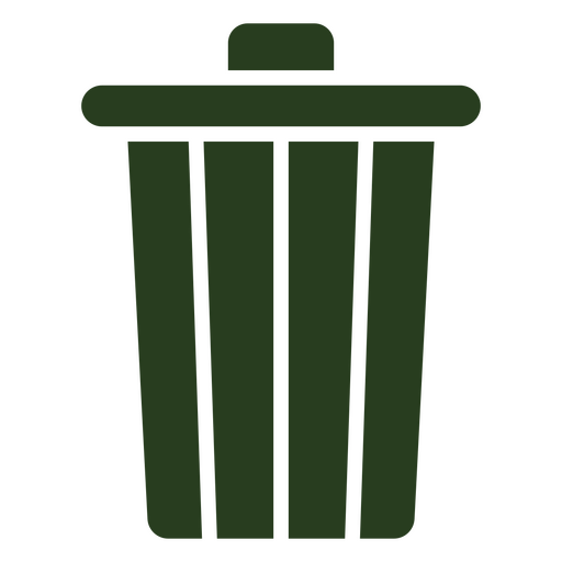 Minimalist green trash can illustration PNG Design