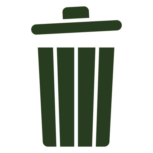 Diseño de icono de bote de basura verde estilizado Diseño PNG