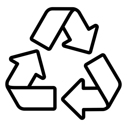 Minimalist recycling symbol design PNG Design