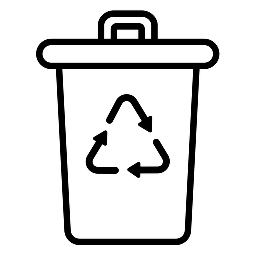 Ícone de lixeira moderna com símbolo de reciclagem Desenho PNG