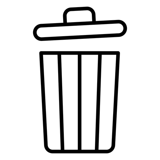 Design simples de ícone de lata de lixo monocromático Desenho PNG