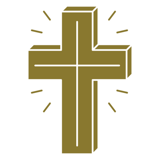 Stylized three-dimensional cross design PNG Design
