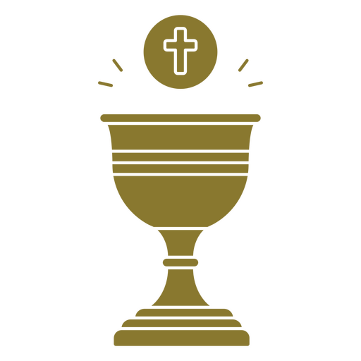 Cálice de ouro com uma cruz Desenho PNG