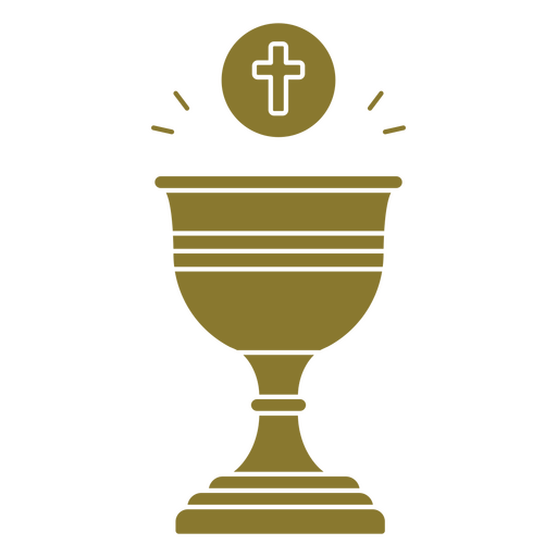 Gold chalice with a cross on it PNG Design