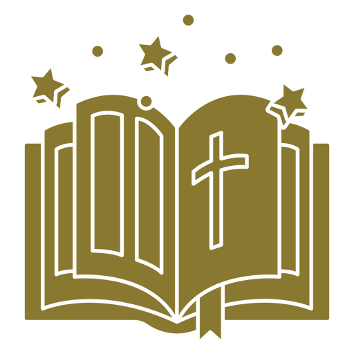 Inspirierendes Design eines offenen Buches mit einem Kreuz PNG-Design