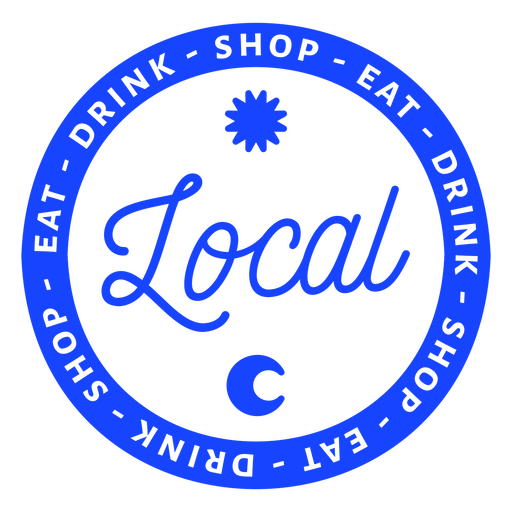 Blue Logo With The Words Local Drink Eat And Drink PNG & SVG Design For ...