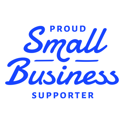 Orgulhoso logotipo de apoiador de pequenas empresas Desenho PNG