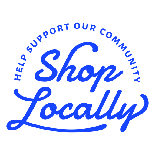 Apoie nossa comunidade com este design que valoriza o comércio local. Desenho PNG