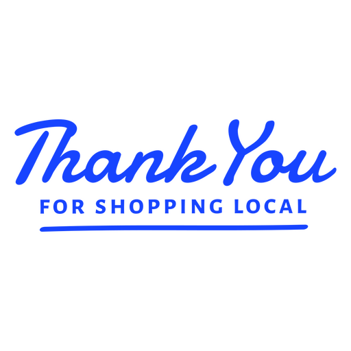 Obrigado por comprar no comércio local! (Mensagem com design exclusivo) Desenho PNG