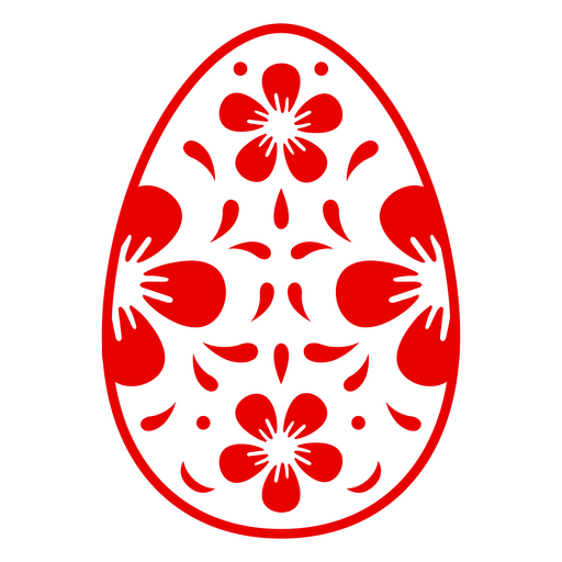 Desenho intrincado de ovo ornamental com motivos florais Desenho PNG