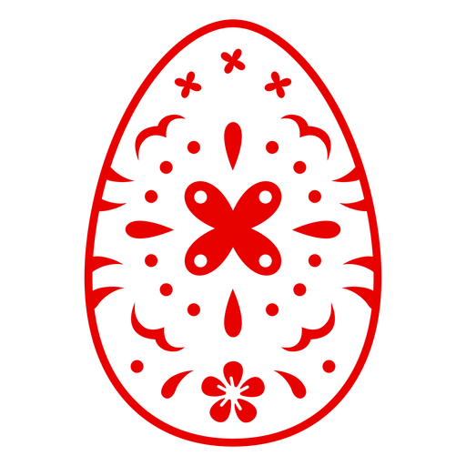 Aufwendiges rotes Eierdesign mit Blumenmuster für Frühlingsdekorationen PNG-Design