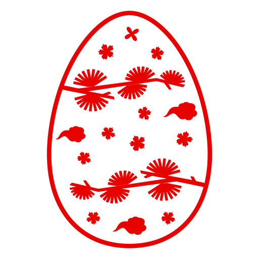 Dekoratives Frühlingsei-Design mit floralen Motiven PNG-Design