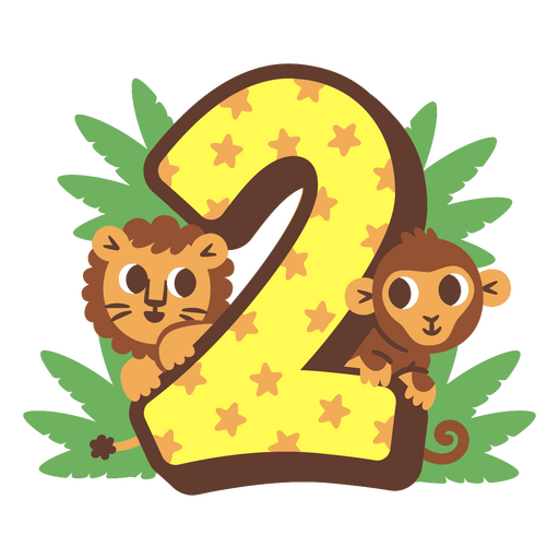 In the jungle with the number two PNG Design