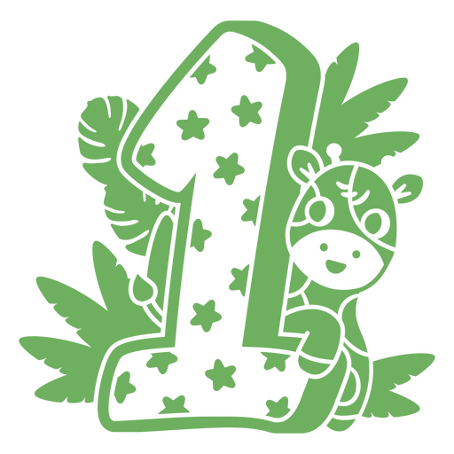 Animais verdes número um Desenho PNG