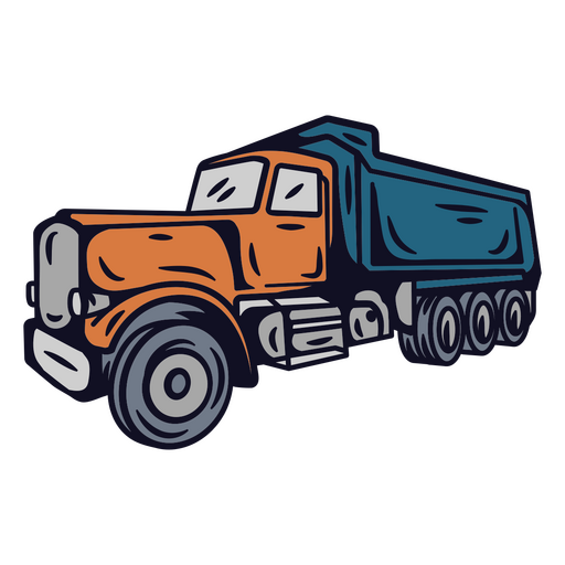 Camión volquete naranja Diseño PNG