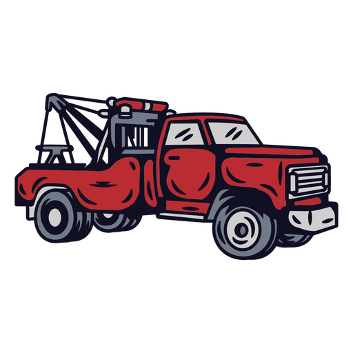 Red tow truck PNG Design