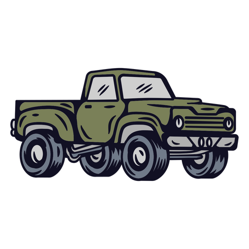Ilustración de una camioneta pickup todoterreno clásica Diseño PNG