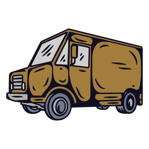 Playful delivery truck illustration PNG Design