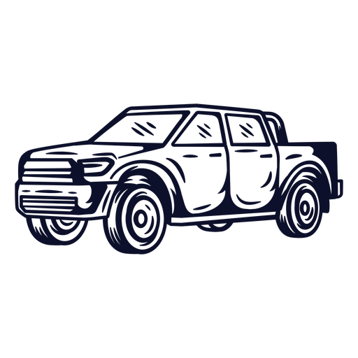 Black and white truck icon PNG Design