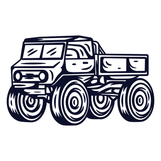 Vintage style monster truck illustration PNG Design