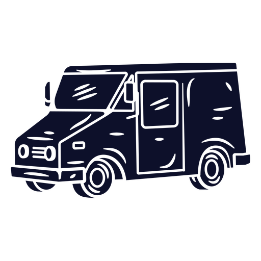 Ilustração de uma van de entregas em estilo vintage Desenho PNG