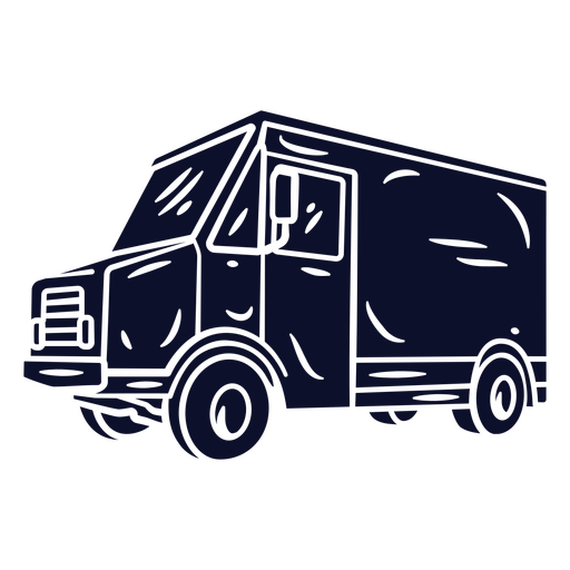 Ilustración gráfica de un vehículo de reparto estilizado para diseño de camisetas. Diseño PNG