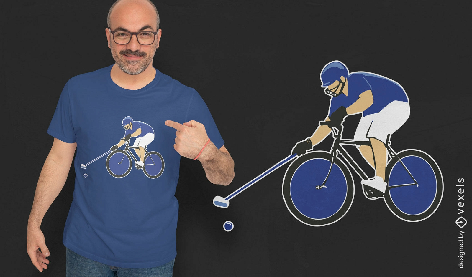 Design de camiseta polo para bicicleta plana