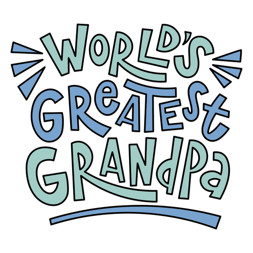 Las palabras el abuelo más grande del mundo. Diseño PNG