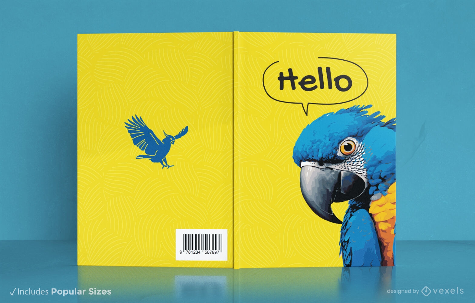 Blauer Papagei-Buchcover-Design KDP