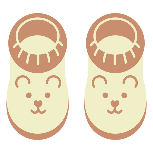 Ein Paar Babyschuhe mit einem Teddybären darauf PNG-Design