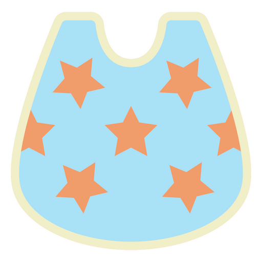 Blau-orangefarbenes Lätzchen mit Sternen darauf PNG-Design