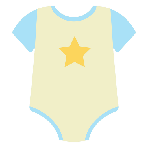 Macacão de bebê amarelo e azul com uma estrela Desenho PNG