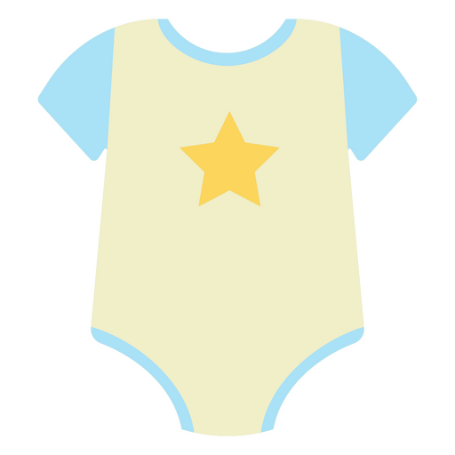 Pelele de bebé amarillo y azul con una estrella Diseño PNG