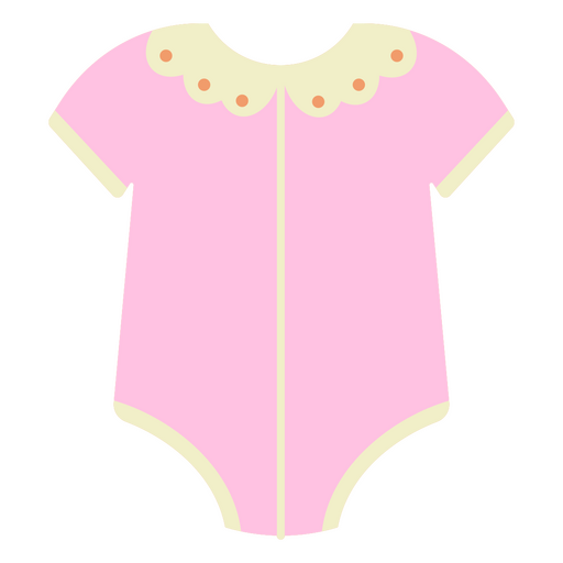 Adorable pastel pink baby romper design with decorative collar detail PNG Design