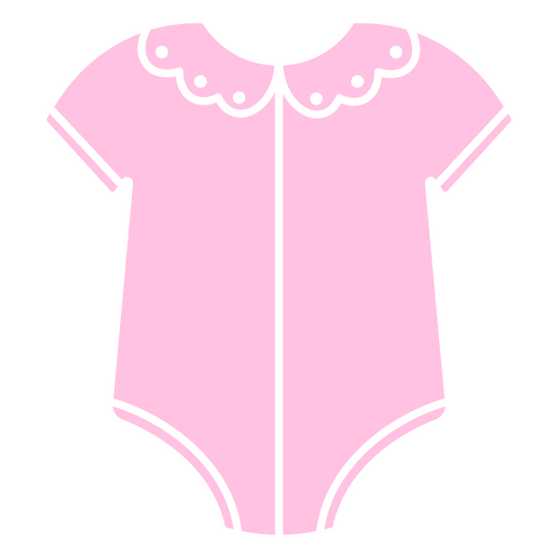 Bonito diseño de mameluco para bebé con cuello festoneado. Diseño PNG