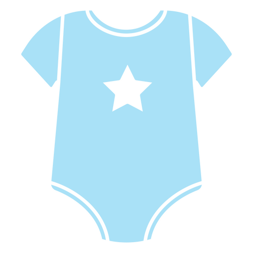 Mono de bebé azul con una estrella negra. Diseño PNG