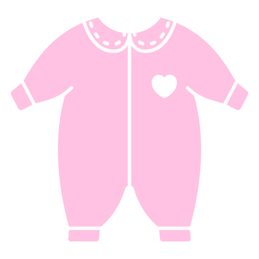 Rosafarbener Baby-Strampler mit Herz darauf PNG-Design