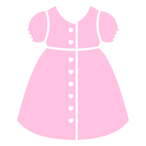 Bezauberndes rosa Kleid mit Herzknöpfen PNG-Design