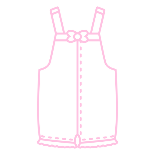 Pink overall with a bow on it PNG Design