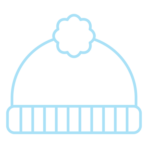 Icono de línea de un gorro tejido Diseño PNG
