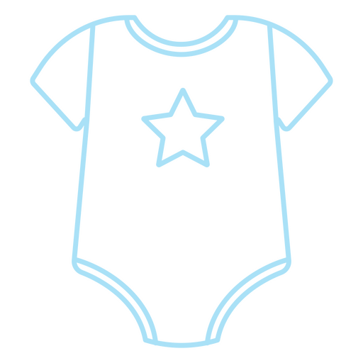 Camiseta de bebé con una estrella. Diseño PNG
