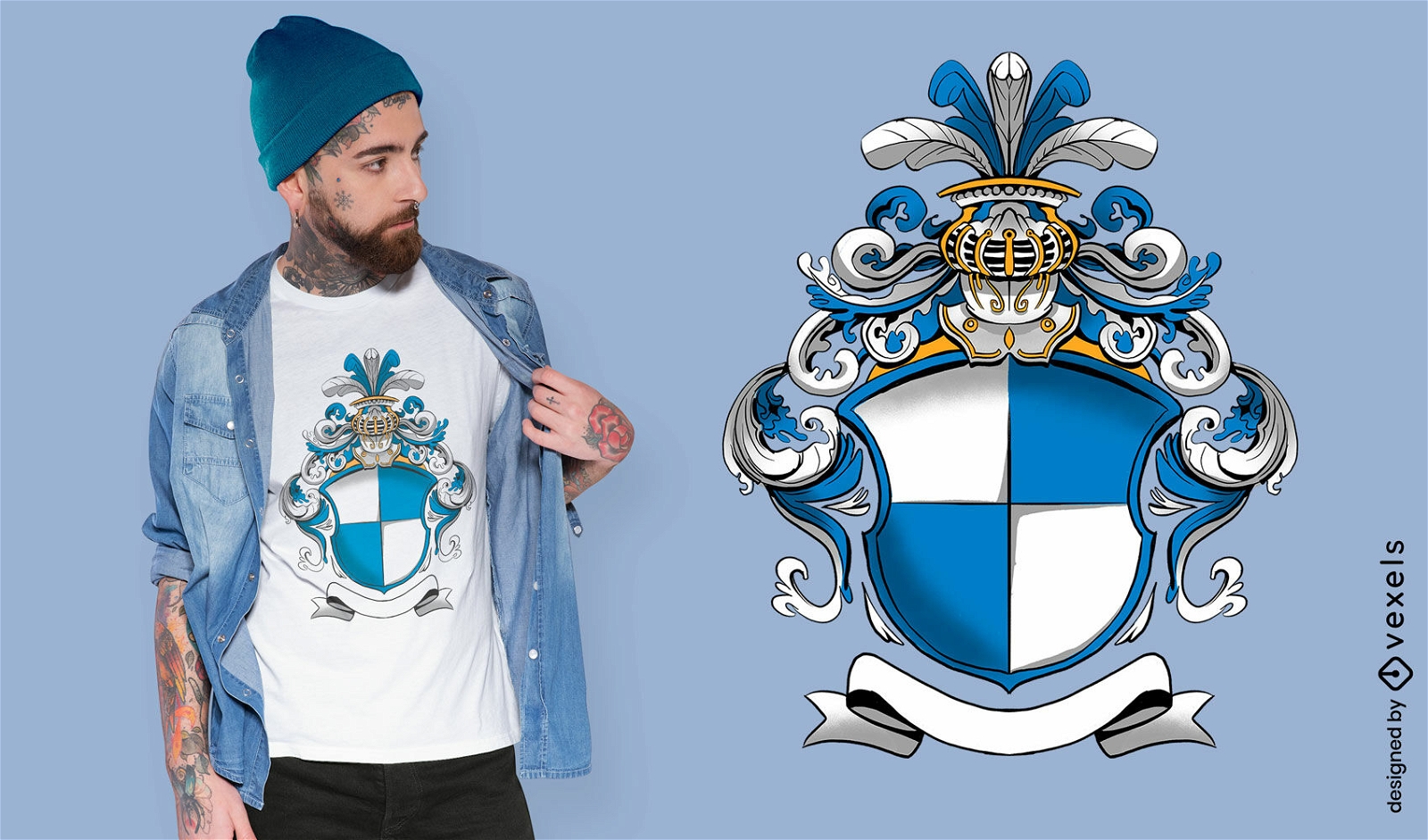 T-Shirt-Design mit königlichem Wappenemblem