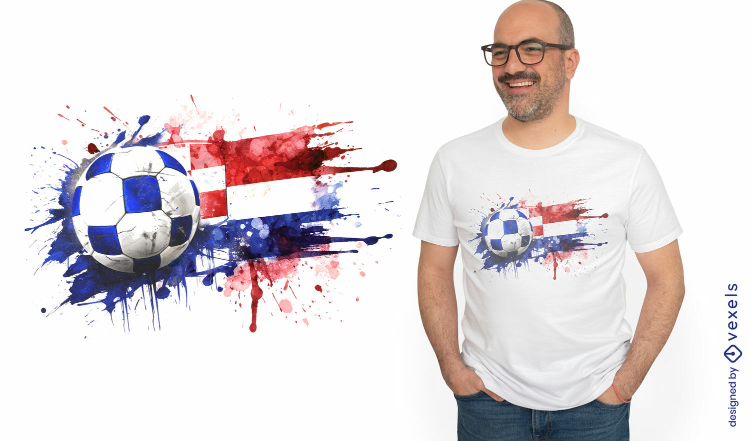 Design de camiseta de bola de futebol da Croácia